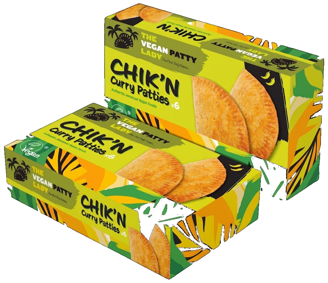 Box of 6 Chik'n Jamaican vegan cocktail patties